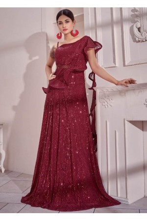 Red Net Designer Gown 